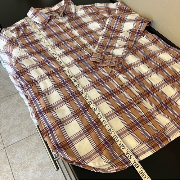 Jachs Girlfriend women’s flannel plaid shacket with pockets, buttondown, sz M - Picture 10 of 14